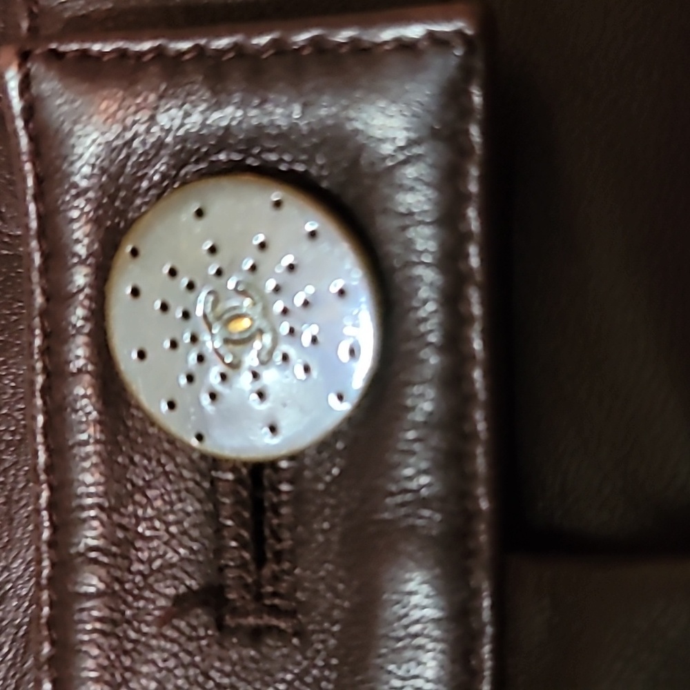 Authentic Vintage CHANEL 01A Lambskin Leather Trousers - Coffee Brown. SZ40 RARE - Picture 2 of 11